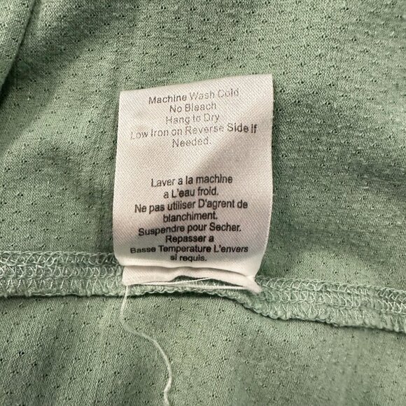 Aritzia TNA Hooded Top Womens Size S Light Green Button Front Short Sleeve - Picture 5 of 5